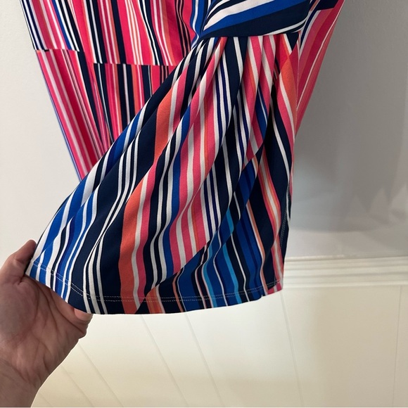 Alex Marie Women’s Sleeveless Multicolor Striped Side Ruched Blouse Sz XL GUC - Picture 5 of 7